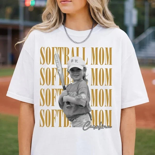 Personalized Softball Mom Classic Tee Custom Gift for Mom