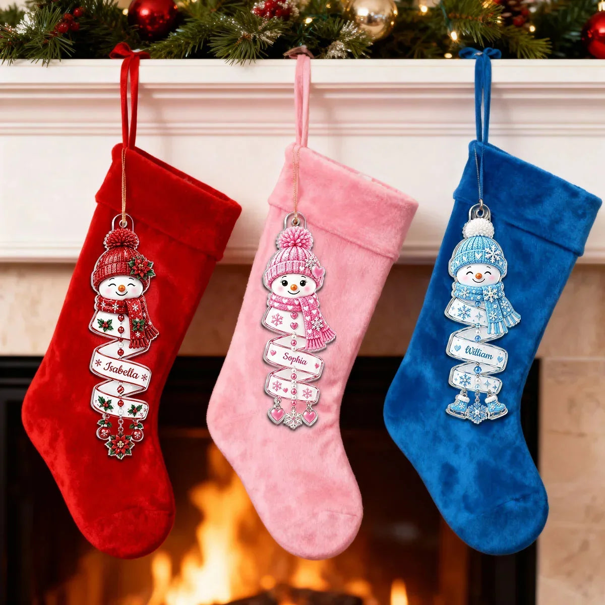 Personalized Acrylic Christmas Ornament Snowman Gift for Family