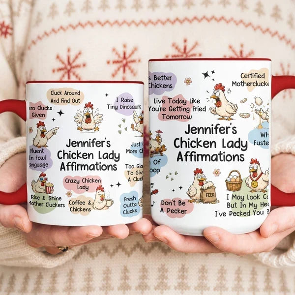 Personalized Two-Tone Mug for Chicken Lovers | Farm Humor Gift for Her