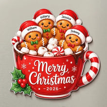 Load image into Gallery viewer, Personalized Gingerbread Family Acrylic Magnet Unique Gift for Christmas
