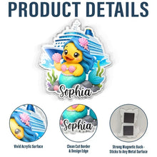 Load image into Gallery viewer, Personalized Acrylic Magnet Colorful Cruise Duck Gift for Family

