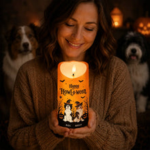 Load image into Gallery viewer, Personalized Flameless LED Candle Happy Howl-o-ween Gift for Dog Lover
