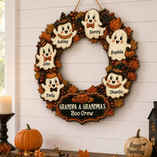 Load image into Gallery viewer, Personalized Wooden Halloween Sign Cute Ghost Decor Gift for Grandma &amp; Grandpa
