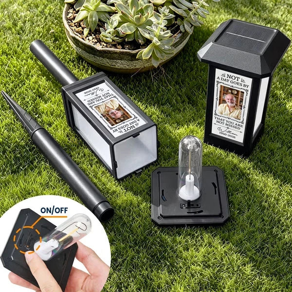 Personalized Solar Garden Stake Light Custom Photo Memorial Gift for Family