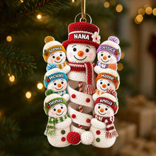 Load image into Gallery viewer, Personalized Acrylic Ornament Snowman Family Scene Gift for Grandma
