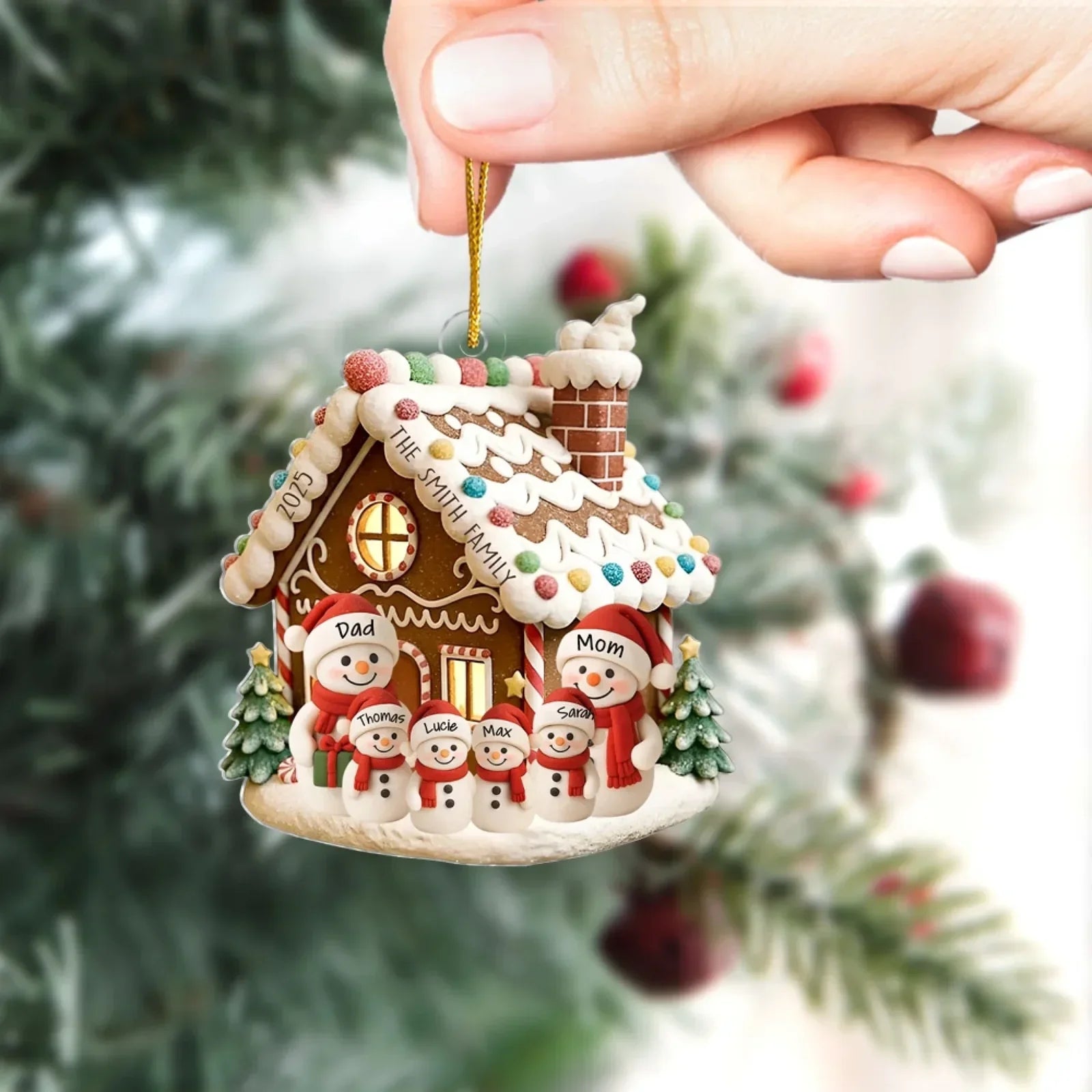 Personalized Acrylic Snowman Family Ornament Unique Christmas Gift for Family