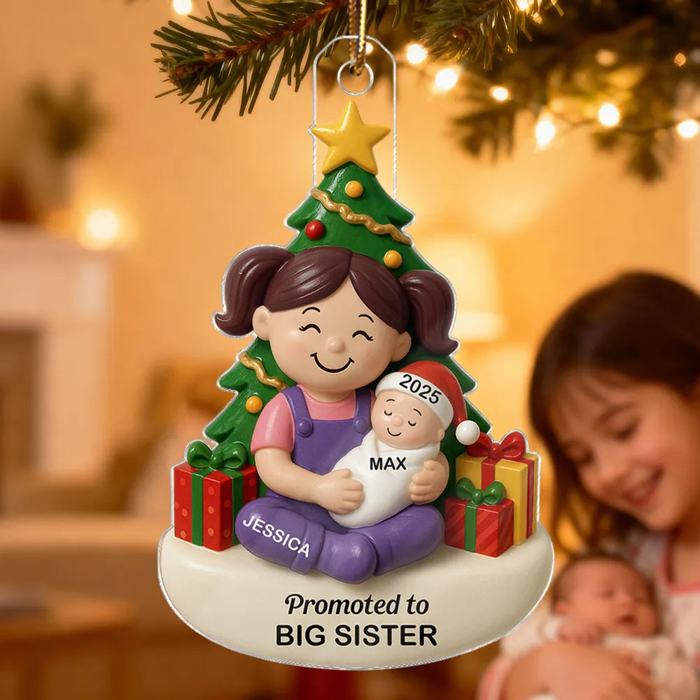 Personalized Acrylic Ornament Big Sister Brother New Baby Gift