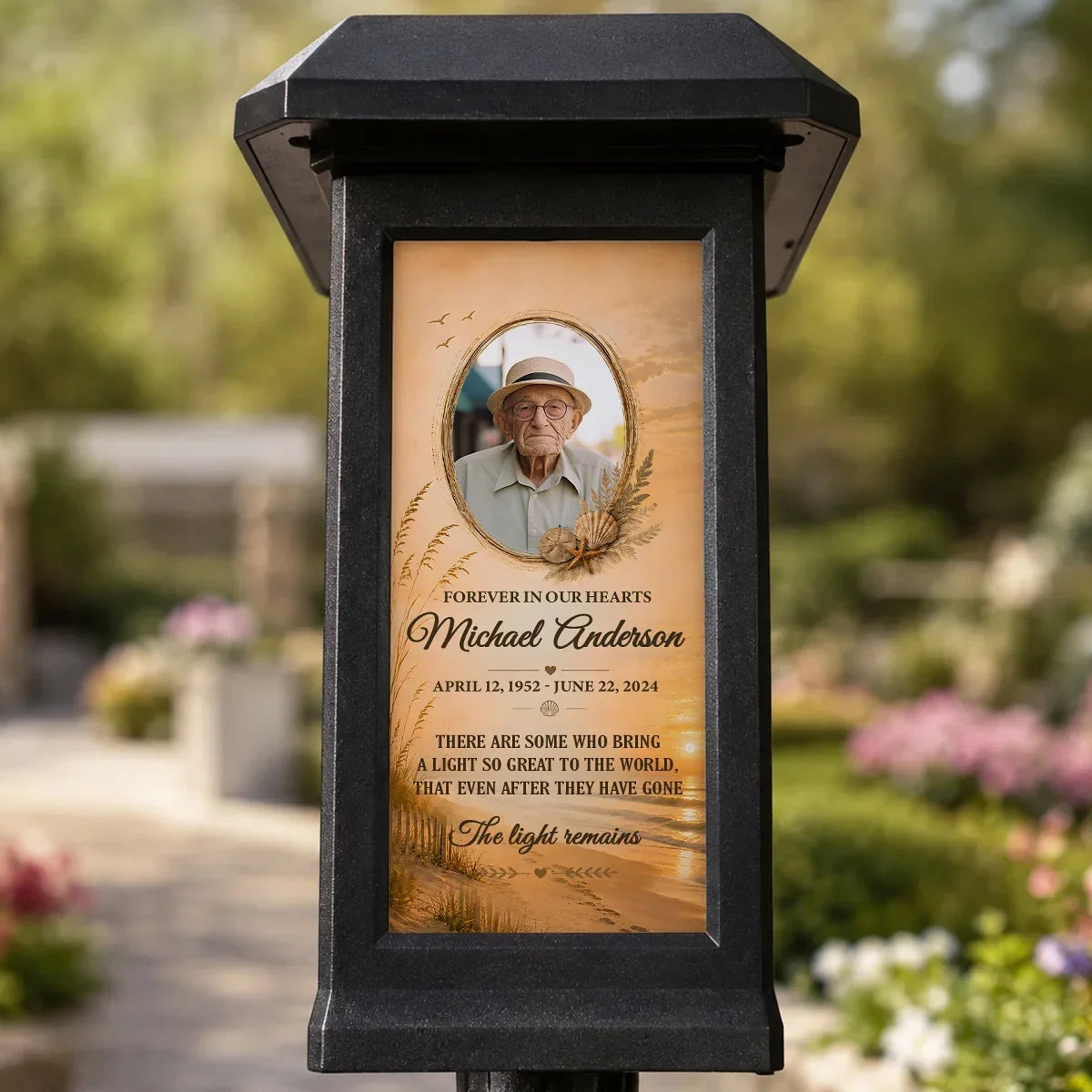 Personalized Solar Garden Stake Light Customized Remembrance Gift Family