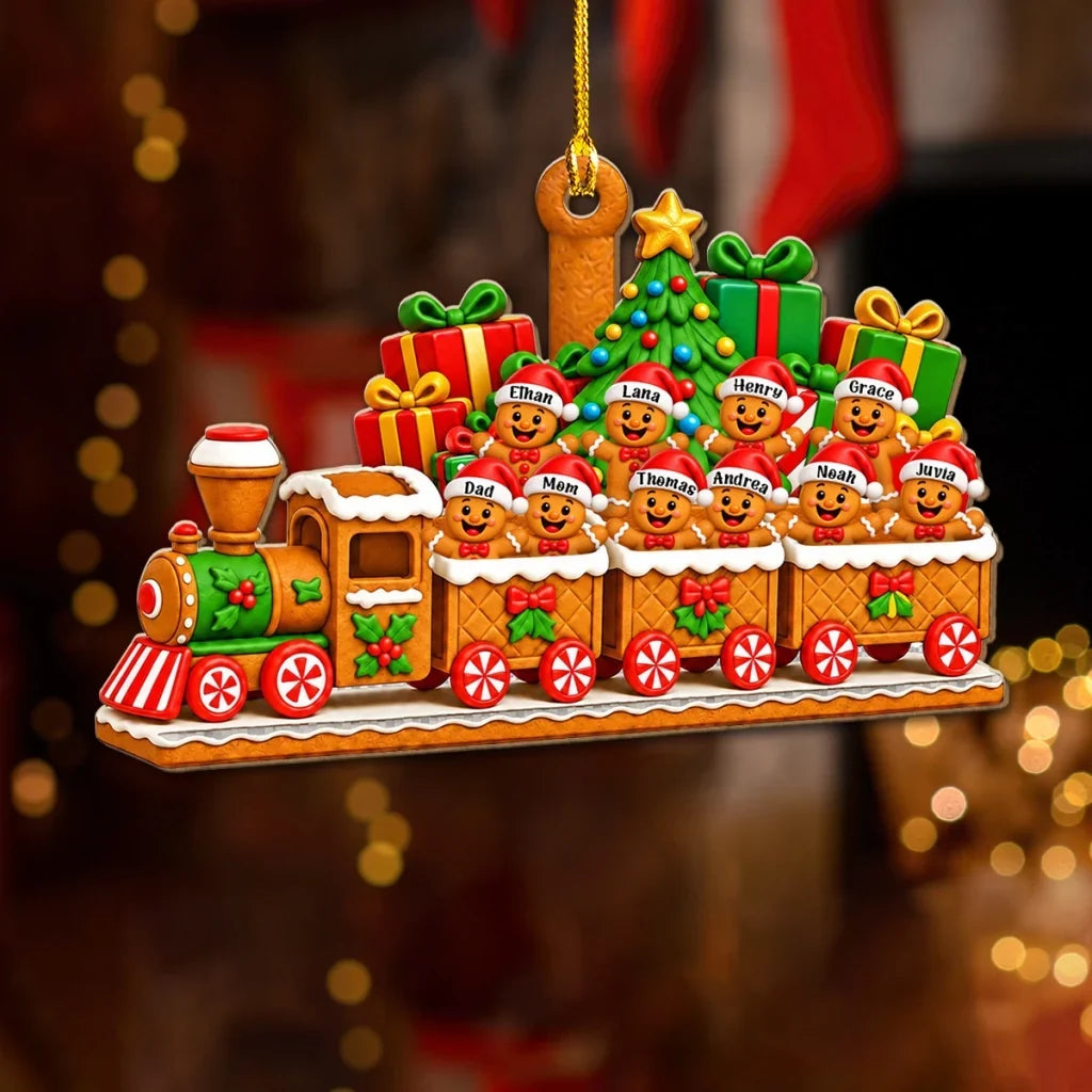 Personalized Gingerbread Family Acrylic Ornament Christmas Gift for Family
