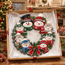 Load image into Gallery viewer, Custom Snowman Family Wooden Sign Unique Gift for Grandparents
