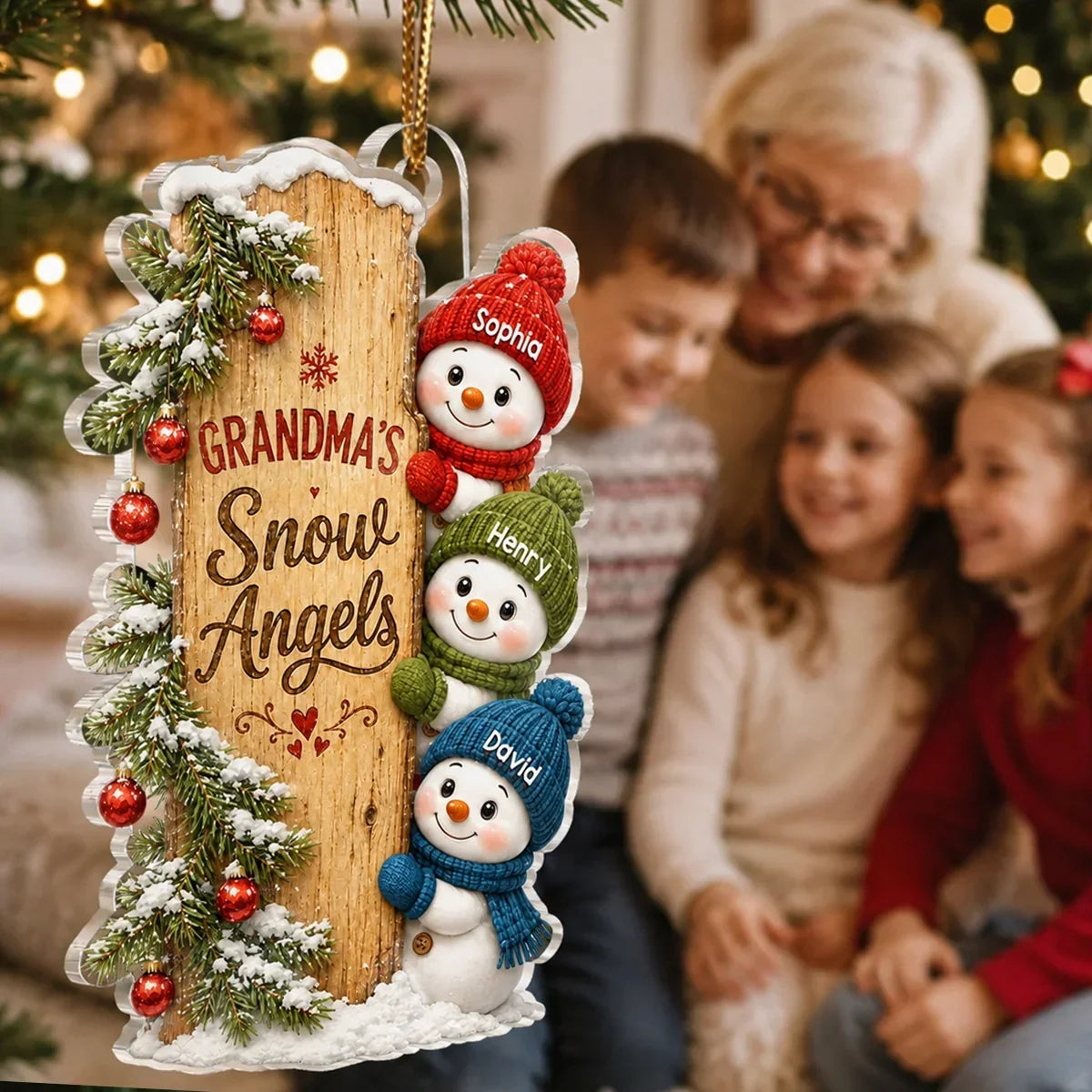 Personalized Acrylic Ornament for Grandma Christmas Gift