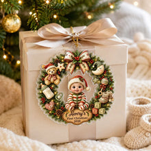Load image into Gallery viewer, Personalized Acrylic Christmas Ornament Cute Baby Wreath Gift for New Parents

