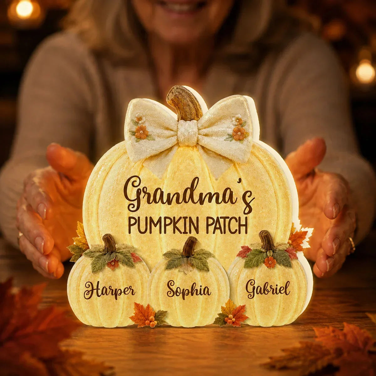 Personalized Acrylic Light Box Gift for Grandma Autumn Keepsake