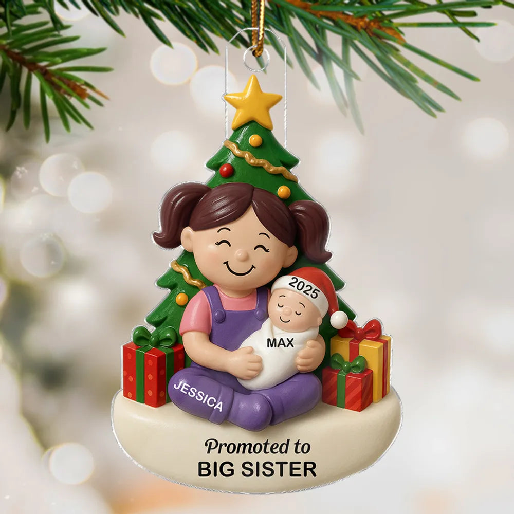 Personalized Acrylic Ornament Big Sister Brother New Baby Gift
