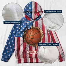 Load image into Gallery viewer, Personalized Youth Flannel Hoodie Baseball Vintage Design Gift
