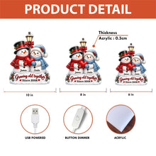 Load image into Gallery viewer, Personalized Acrylic Light Box Custom Snowmen Heart Gift for Couple
