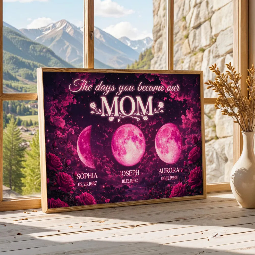 Personalized Moon Phase Art for Mom - Sentimental Mother's Day Gift Poster or Canvas MagicInPrints