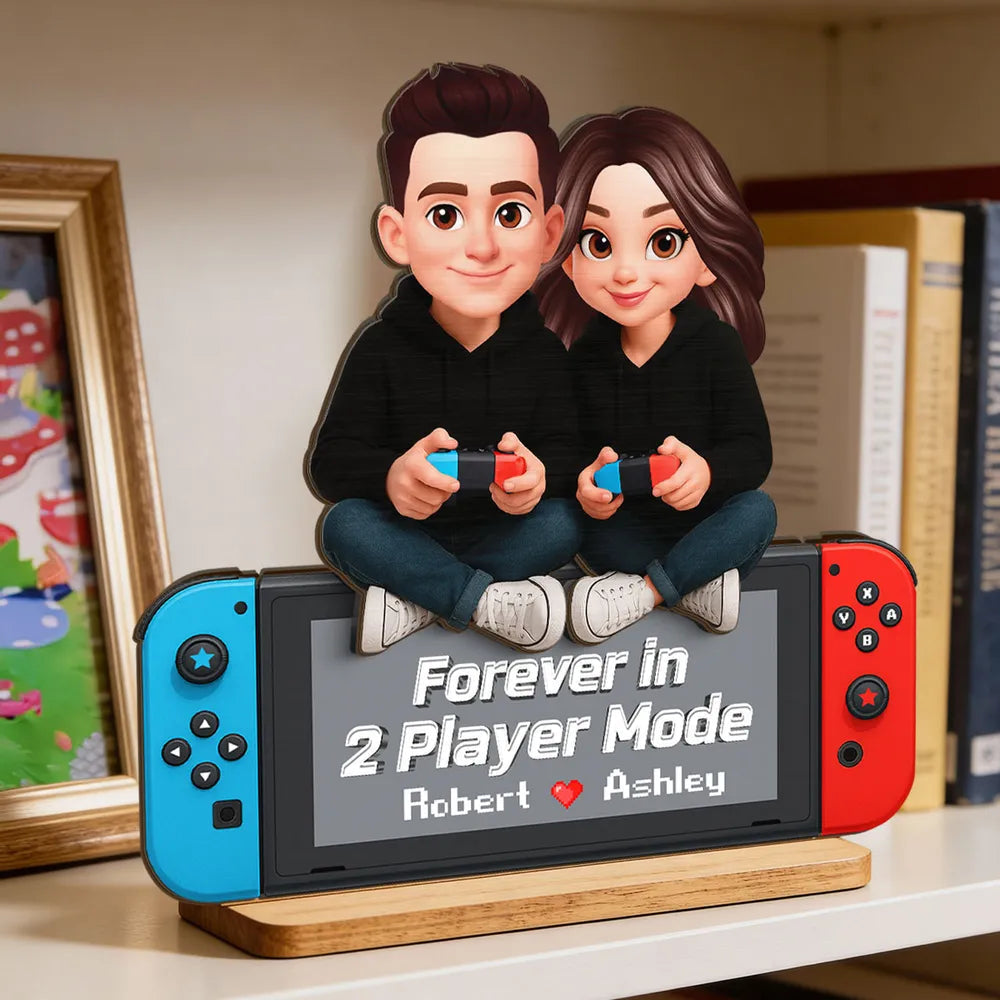 Personalized Couple Gaming Figurine - Custom Names - Romantic Gift Plaque MagicInPrints