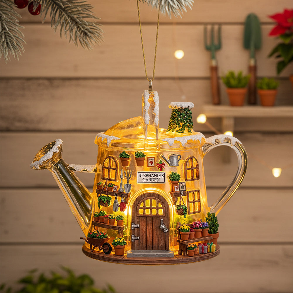 “A Magical Touch for Every Gardener” - Cozy Garden House Acrylic Ornament, Personalized Gift for Gardeners Ornament MagicInPrints