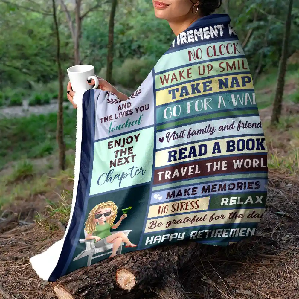 Celebrate New Adventures – Personalized Fleece Blanket – Gift for Retiree Fleece Blanket MagicInPrints