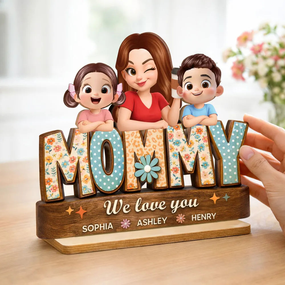 Personalized Family Figurine for Mom - Custom Names Gift for Mother's Day Plaque MagicInPrints