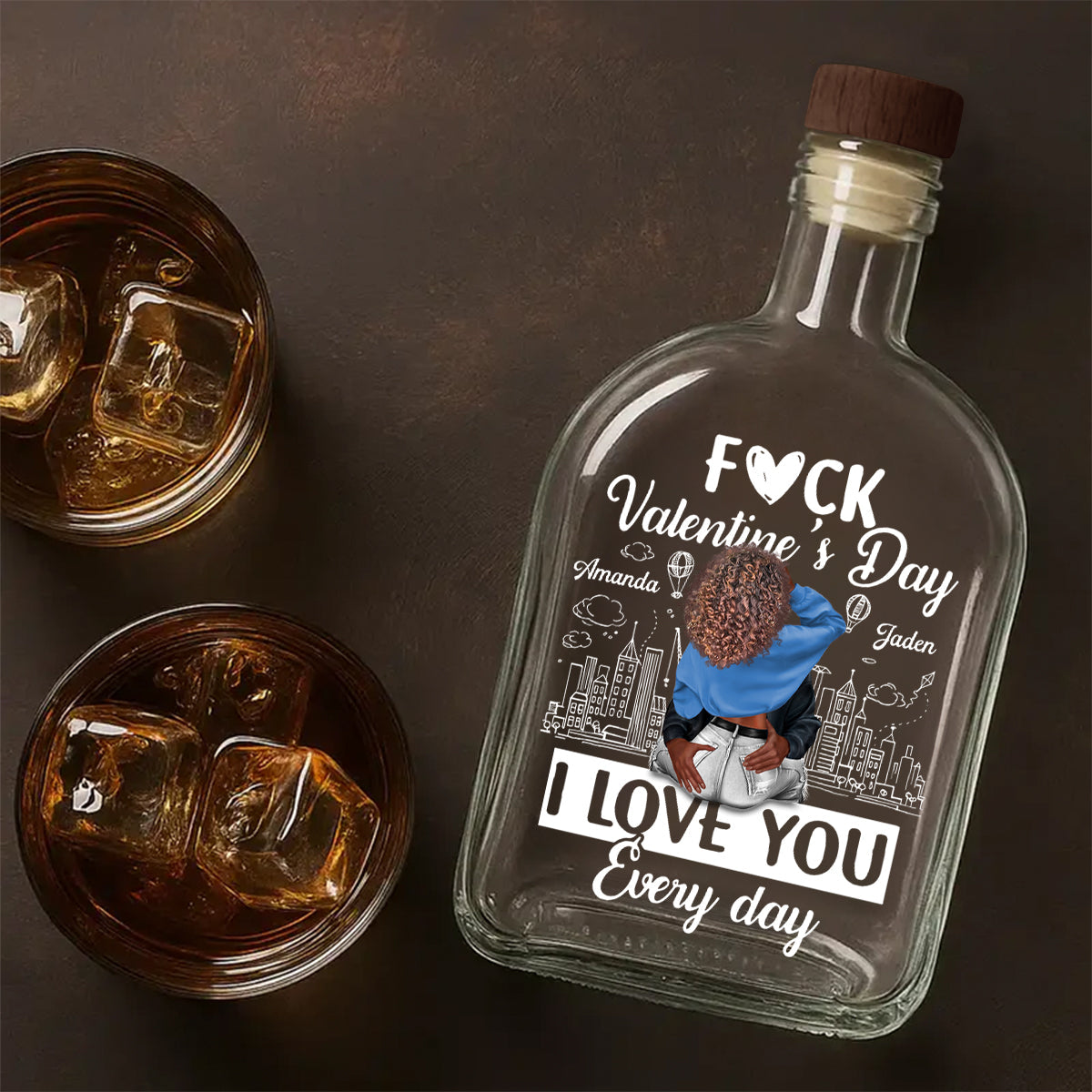 Personalized Whiskey Bottle for Couples - Everyday Love Gift Kitchen Supplies MagicInPrints