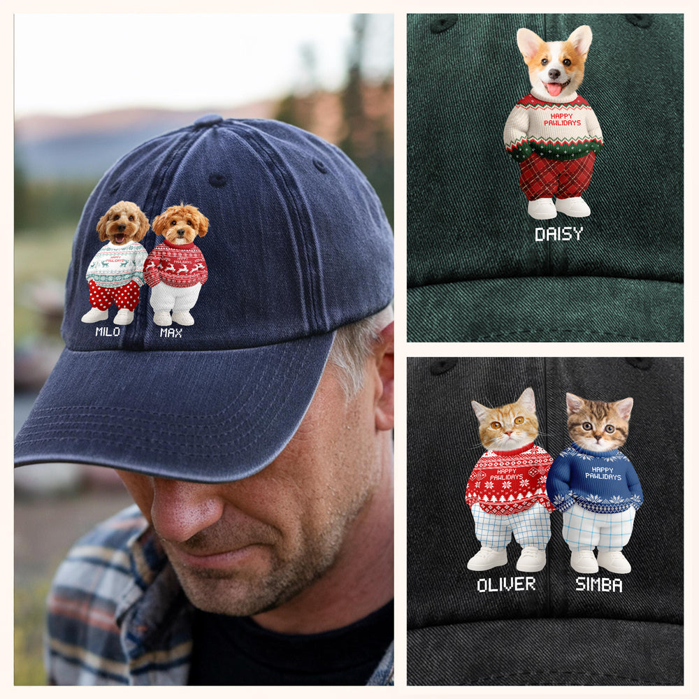 Custom Pet Photo Embroidered Hat for Dog Lovers - Perfect Christmas Gift Hat MagicInPrints