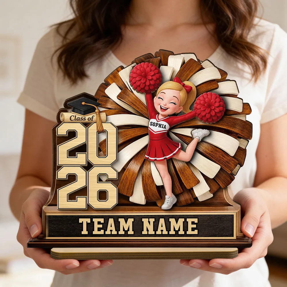 Personalized Cheerleader Graduation Plaque for Class of 2026 - Custom Team Name Plaque MagicInPrints