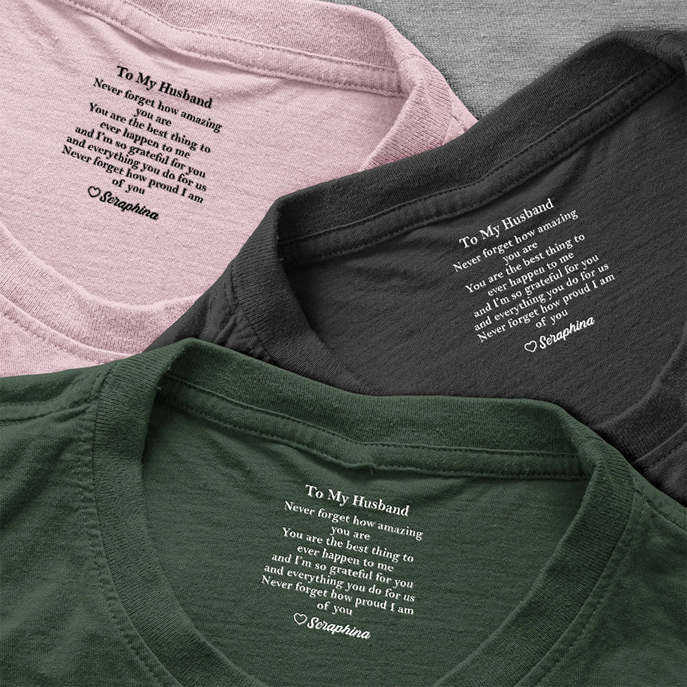 Personalized Husband T-Shirt - Sentimental Gift for Anniversary or Birthday Cloth MagicInPrints