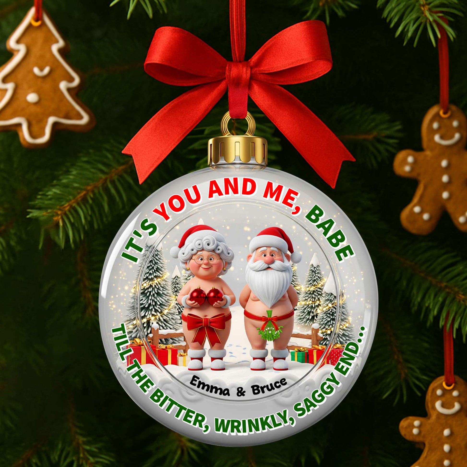 It's You and Me, Babe - Personalized Grumpy Couple Christmas Ornament Ornament MagicInPrints