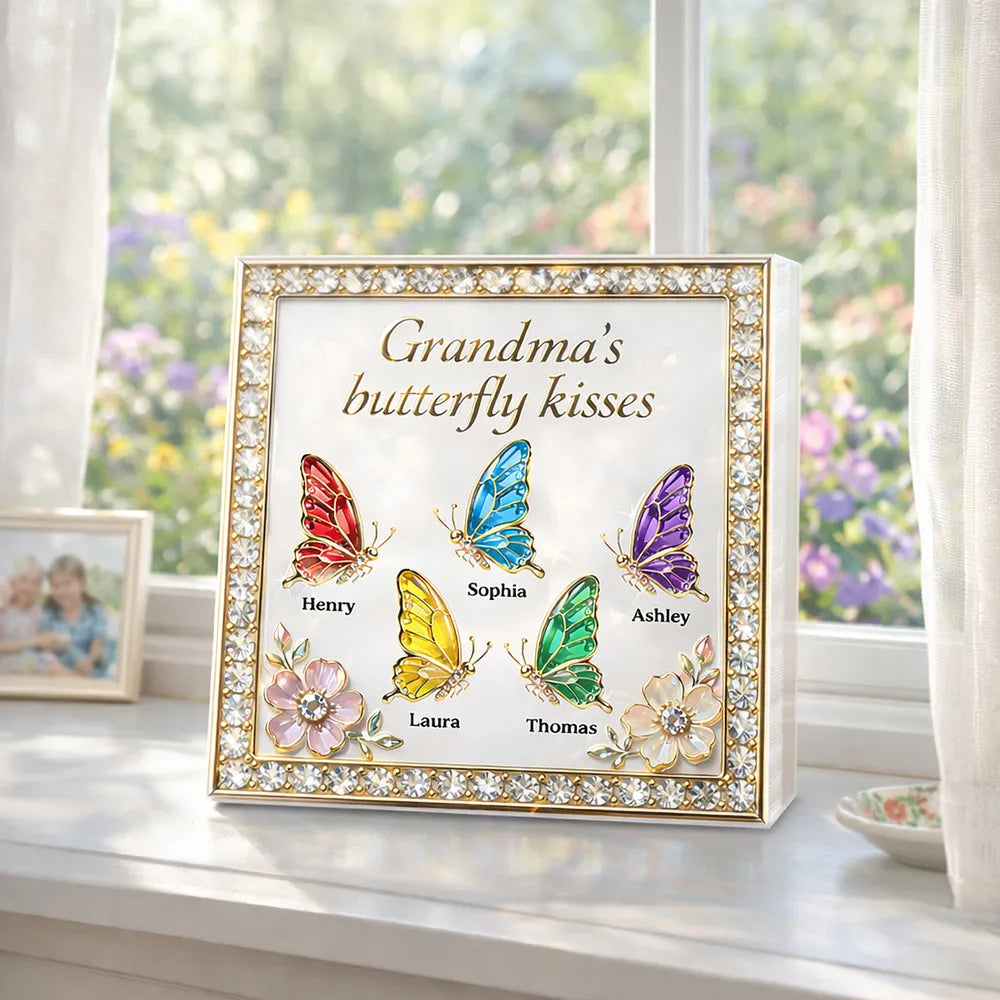 Personalized Butterfly Wall Art for Grandma - Family Names Display Plaque MagicInPrints
