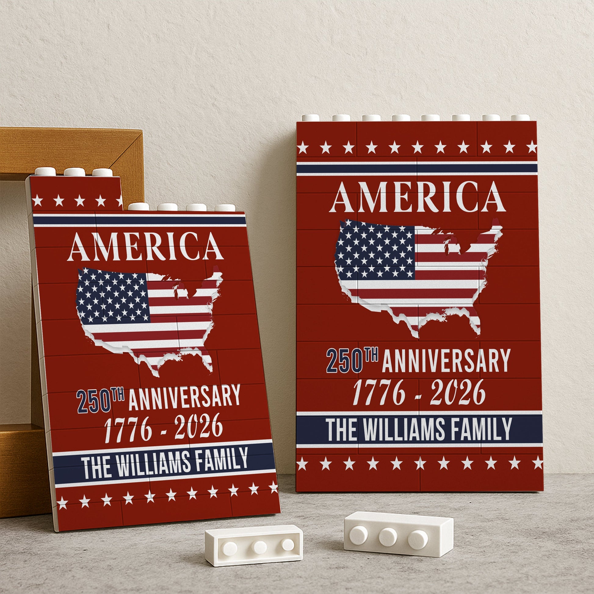 Personalized American Flag Canvas for Families - 250th Anniversary Celebration Plaque MagicInPrints