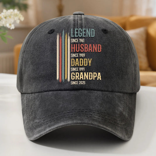 Personalized Dad Cap for Men - Legend Husband Daddy Grandpa Gift Hat MagicInPrints