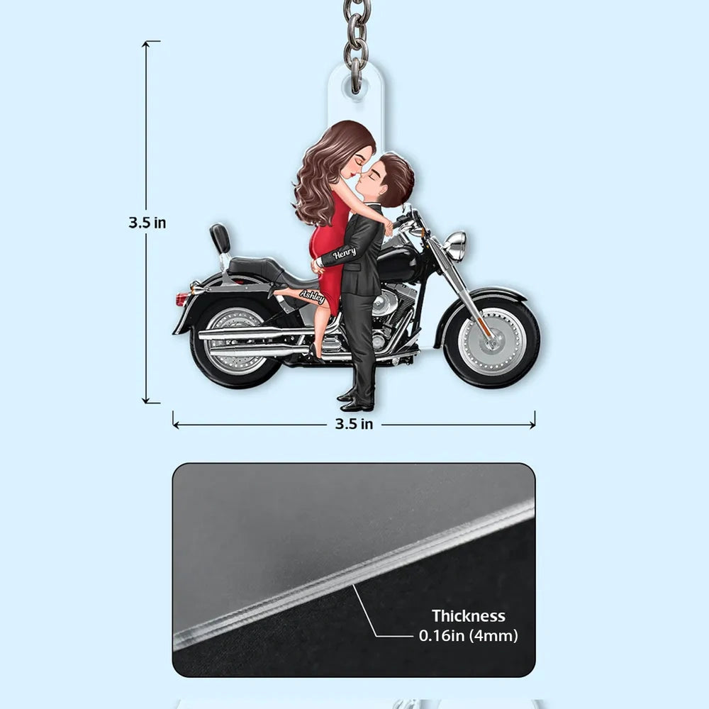 Personalized Couple Keychain for Bikers - Romantic Gift Keychain MagicInPrints