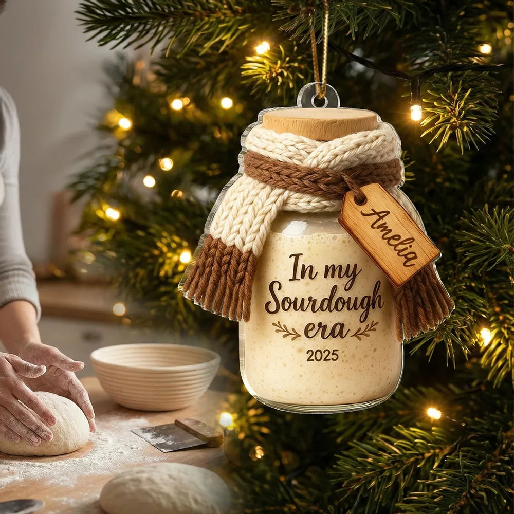Personalized Sourdough Jar Ornament for Bakers - Christmas Keepsake Ornament MagicInPrints