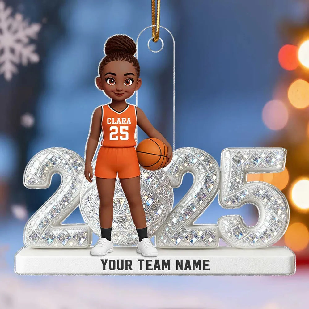 Personalized Basketball Player Ornament for Kids - 2025 Holiday Gift Ornament MagicInPrints