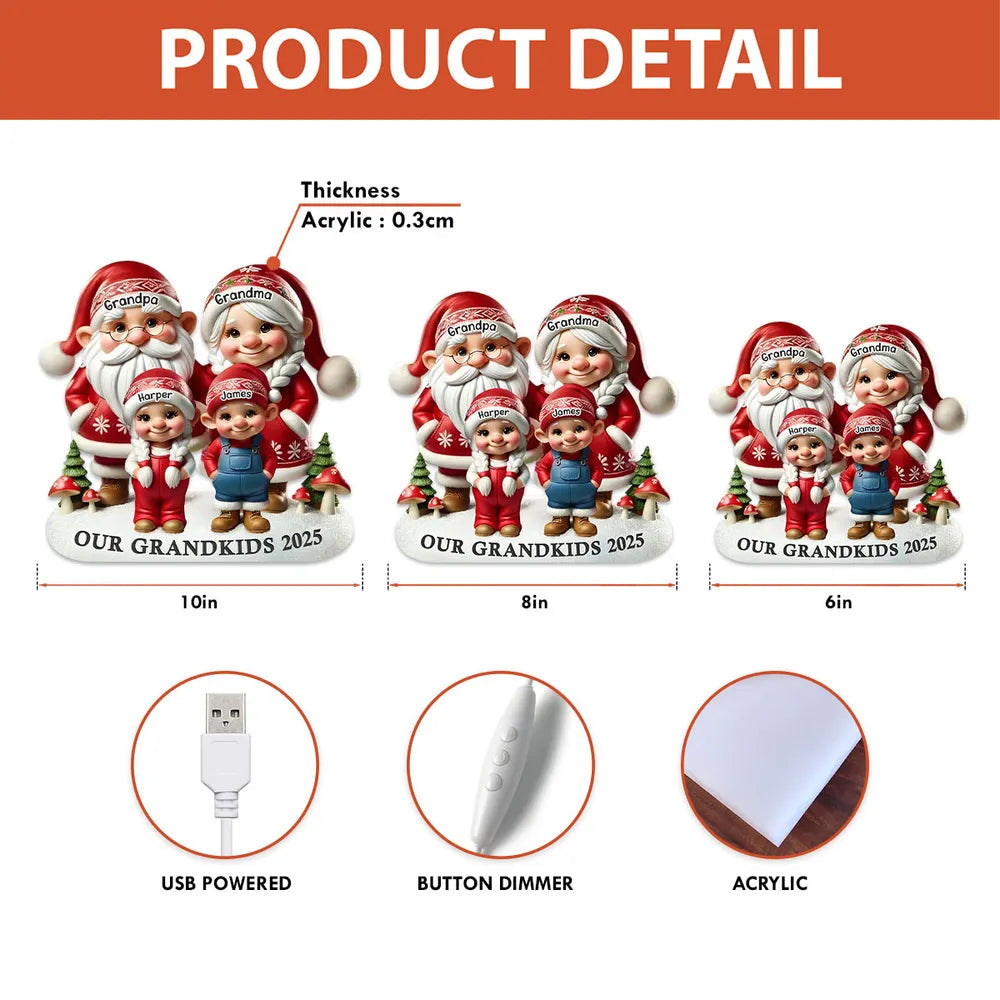 Personalized Family Christmas Figurine for Grandparents - Holiday Decoration 2025 Plaque MagicInPrints