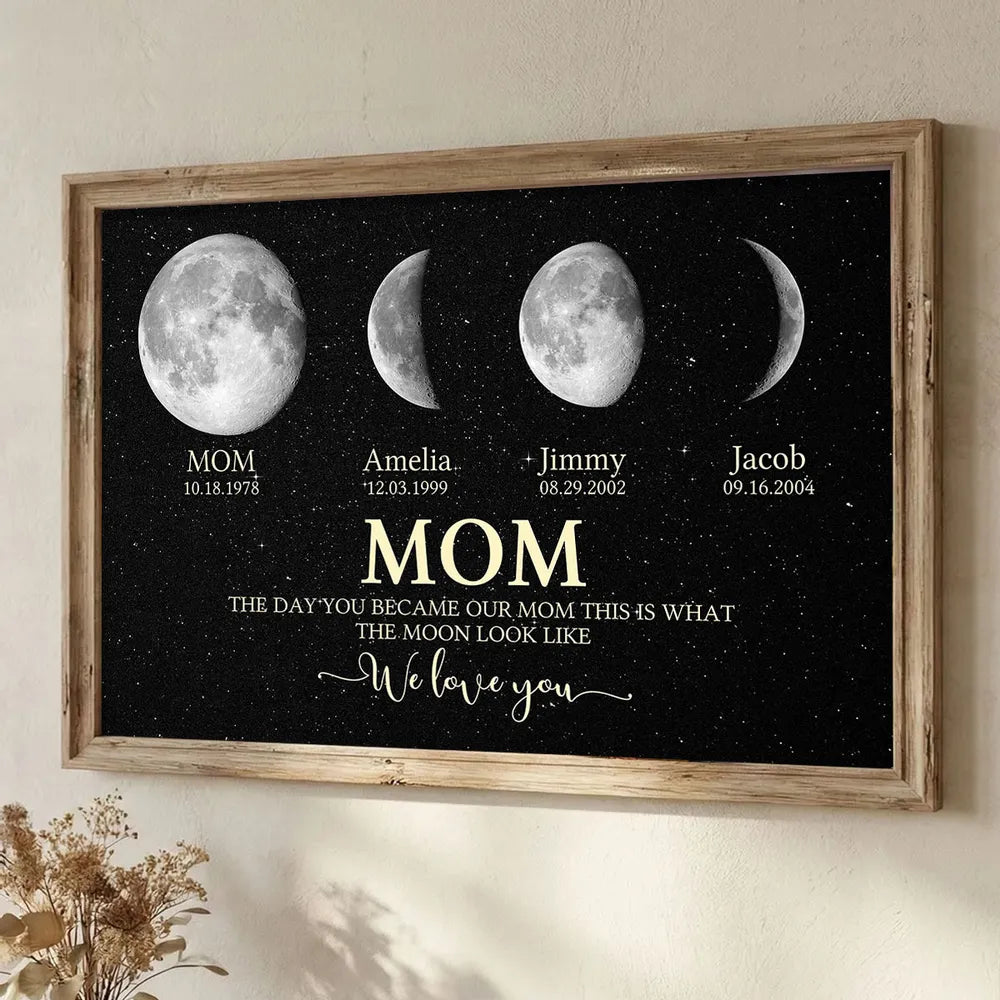 Personalized Moon Phase Canvas for Dad - Sentimental Gift for Father's Day Poster or Canvas MagicInPrints