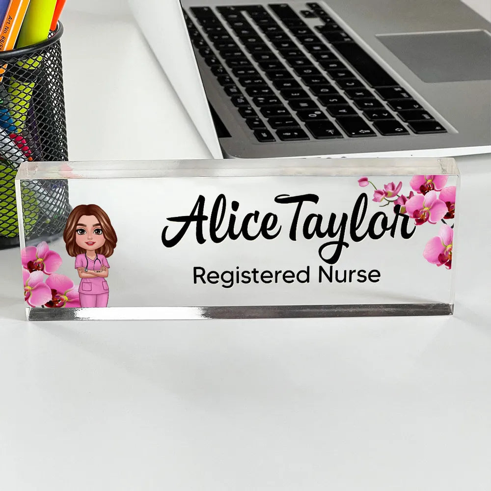 Custom Acrylic Desk Name Plate for Professionals - Office Decor Plaque MagicInPrints