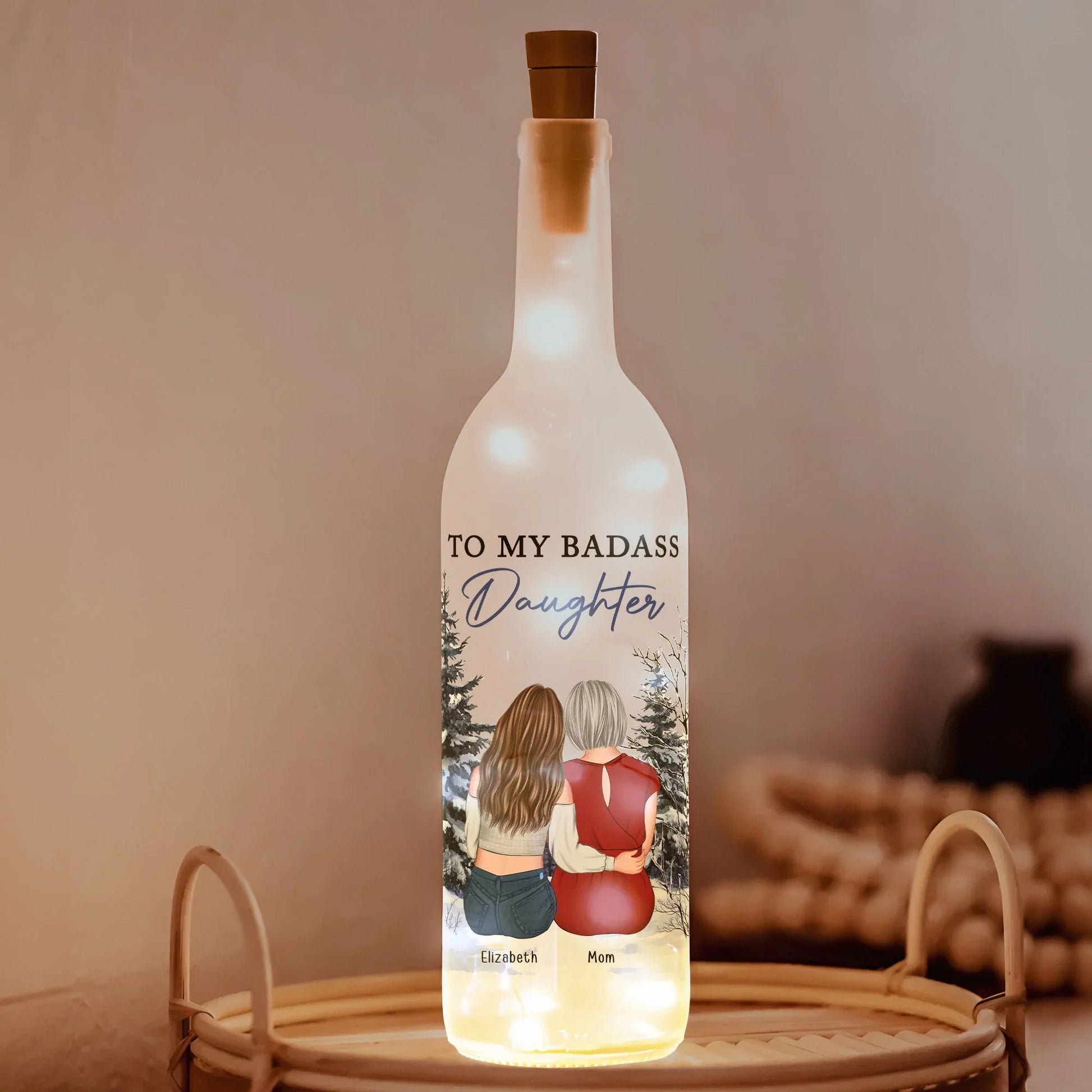 Personalized LED Wine Bottle Lamp for Daughter - Sentimental Gift Lamp MagicInPrints