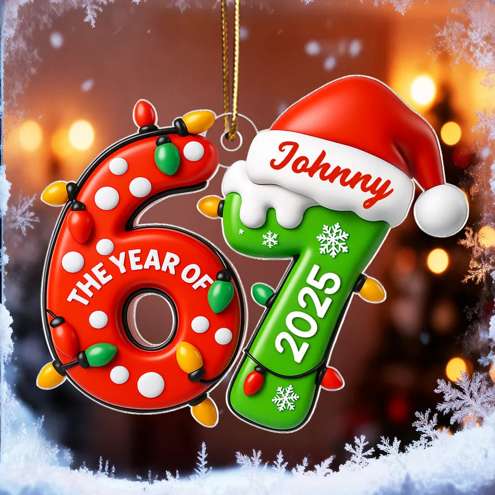 Personalized Christmas Ornament 2025 - Custom Name & Age Decoration for Holiday Tree Ornament MagicInPrints