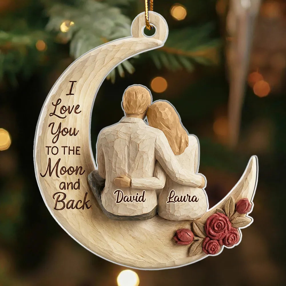 Personalized Wooden Couple Ornament - Romantic Gift for Christmas Ornament MagicInPrints
