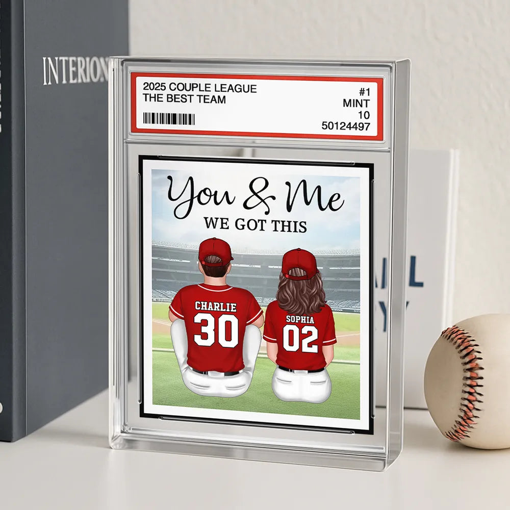 Personalized Couple Baseball Card Display - Romantic Gift for Sports Fans Plaque MagicInPrints