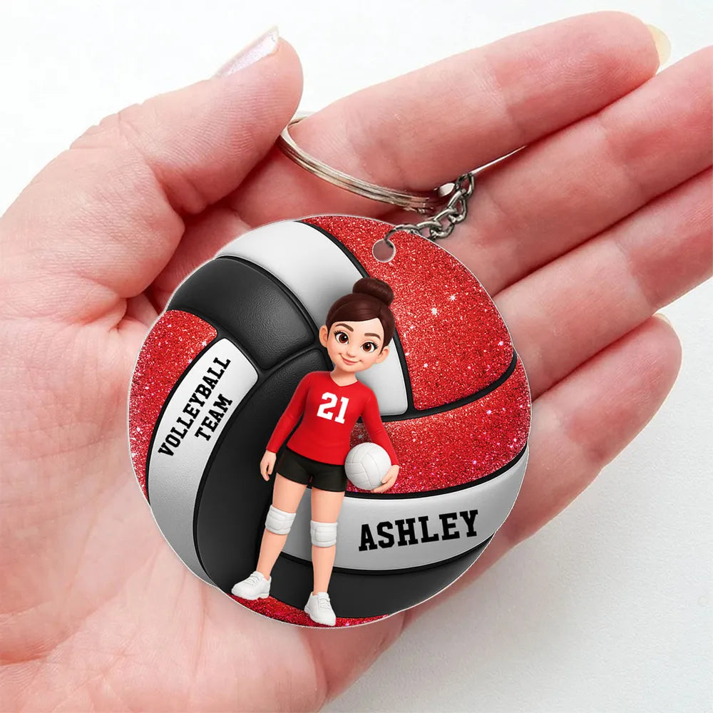 Personalized Volleyball Team Keychain for Girls - Custom Name & Number Keychain MagicInPrints