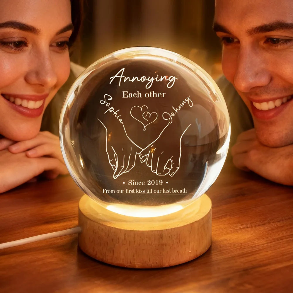 Personalized LED Globe Lamp for Couples with Custom Names - Romantic Anniversary Gift Lamp MagicInPrints