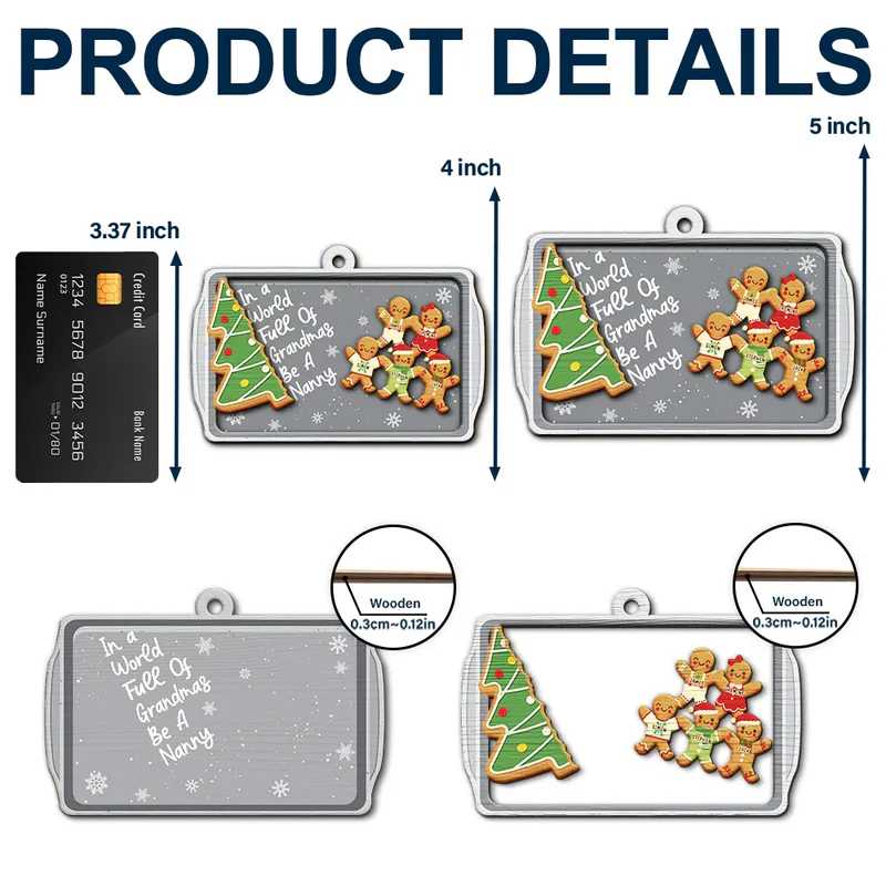 Personalized Christmas Ornament for Nana - Gingerbread Family Decoration Ornament MagicInPrints