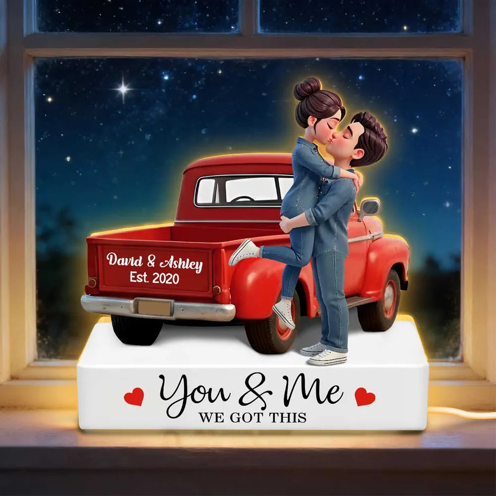 Personalized Couple Figurine Romantic Gift for Anniversary - Custom Names & Date Plaque MagicInPrints
