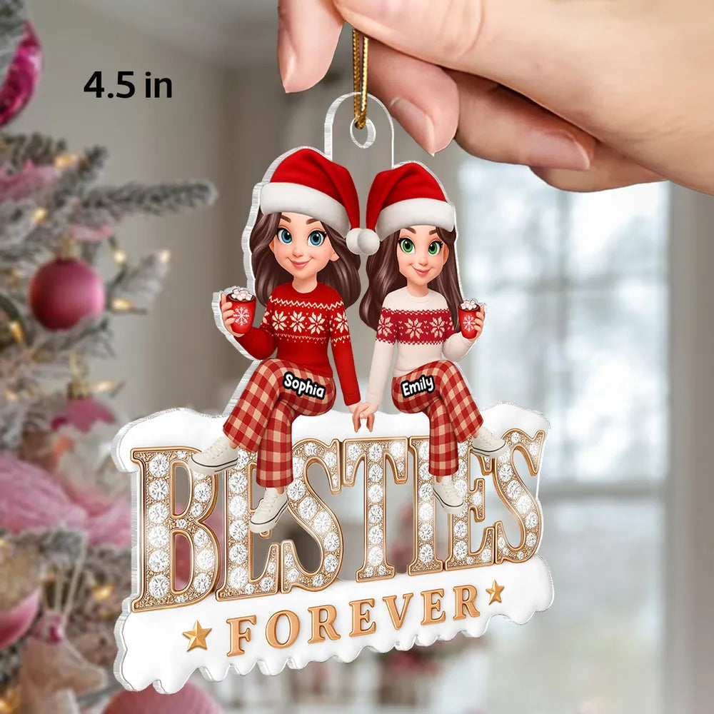 Personalized Best Friends Christmas Ornament - Custom Names Holiday Gift Ornament MagicInPrints