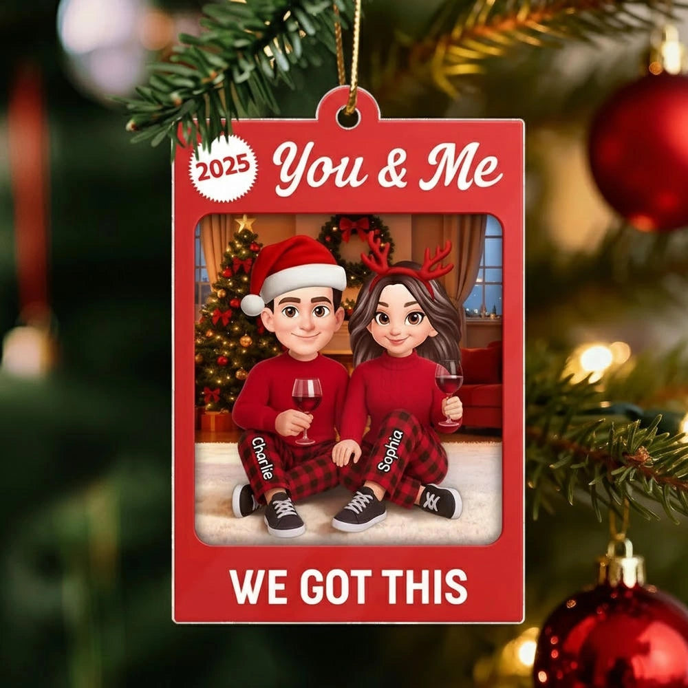 Personalized Couples Christmas Ornament 2025 - Holiday Decor Gift Ornament MagicInPrints