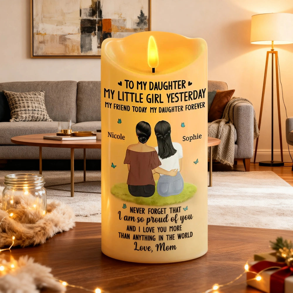 Personalized LED Candle for Daughter - Sentimental Gift with Custom Names Lamp MagicInPrints